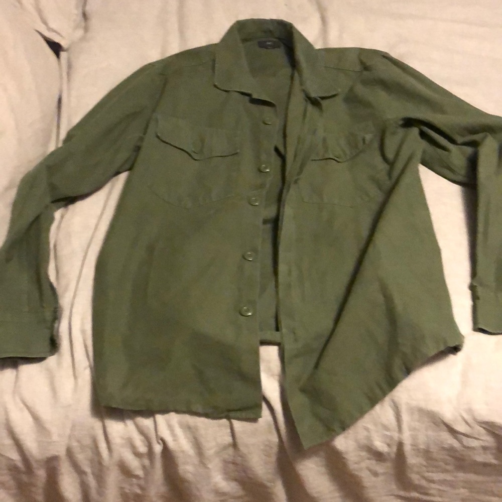 Obey Army Green Button Up